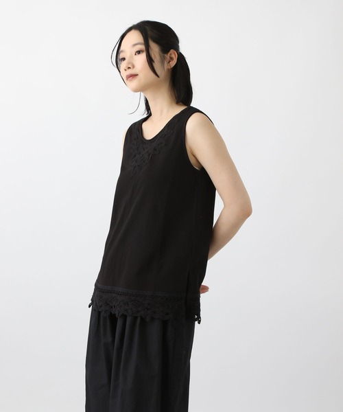 studio CLIP（スタディオクリップ）の「《natural by clip》バテンレースタンク（タンクトップ・レディース・ホワイト/ブラック・LARGE/MEDIUM）」の2枚目の写真