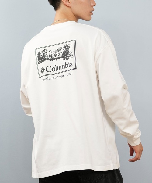 Columbia（コロンビア）の「【限定】columbia/コロンビア ユニセックス SUNRISE EDGE GRAPHIC LS T ロンT/長袖Tシャツ バックプリント吸湿速乾 紫外線防止  PM0929（Tシャツ/カットソー・メンズ・ブラック×ホワイト/ブラック×イエロー/ホワイト×ブラック/ホワイト系その他/ブラウン系その他/ブラウン系その他2/グリーン系その他/グリーン系その他2/ブラック×レッド/ホワイト×イエロー・S/M/L/XL）」の2枚目の写真