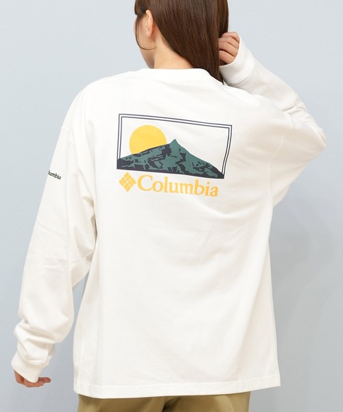 Columbia（コロンビア）の「【限定】columbia/コロンビア ユニセックス SUNRISE EDGE GRAPHIC LS T ロンT/長袖Tシャツ バックプリント吸湿速乾 紫外線防止  PM0929（Tシャツ/カットソー・メンズ・ブラック×ホワイト/ブラック×イエロー/ホワイト×ブラック/ホワイト系その他/ブラウン系その他/ブラウン系その他2/グリーン系その他/グリーン系その他2/ブラック×レッド/ホワイト×イエロー・S/M/L/XL）」の4枚目の写真
