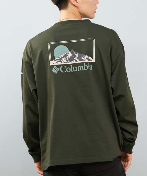 Columbia（コロンビア）の「【限定】columbia/コロンビア ユニセックス SUNRISE EDGE GRAPHIC LS T ロンT/長袖Tシャツ バックプリント吸湿速乾 紫外線防止  PM0929（Tシャツ/カットソー・メンズ・ブラック×ホワイト/ブラック×イエロー/ホワイト×ブラック/ホワイト系その他/ブラウン系その他/ブラウン系その他2/グリーン系その他/グリーン系その他2/ブラック×レッド/ホワイト×イエロー・S/M/L/XL）」の10枚目の写真