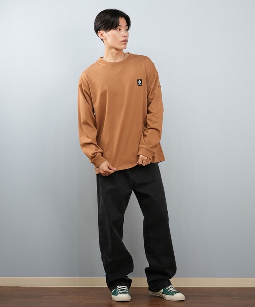 Columbia（コロンビア）の「【限定】columbia/コロンビア ユニセックス SUNRISE EDGE GRAPHIC LS T ロンT/長袖Tシャツ バックプリント吸湿速乾 紫外線防止  PM0929（Tシャツ/カットソー・メンズ・ブラック×ホワイト/ブラック×イエロー/ホワイト×ブラック/ホワイト系その他/ブラウン系その他/ブラウン系その他2/グリーン系その他/グリーン系その他2/ブラック×レッド/ホワイト×イエロー・S/M/L/XL）」の11枚目の写真