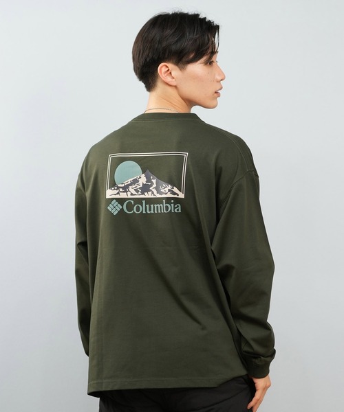 Columbia（コロンビア）の「【限定】columbia/コロンビア ユニセックス SUNRISE EDGE GRAPHIC LS T ロンT/長袖Tシャツ バックプリント吸湿速乾 紫外線防止  PM0929（Tシャツ/カットソー・メンズ・ブラック×ホワイト/ブラック×イエロー/ホワイト×ブラック/ホワイト系その他/ブラウン系その他/ブラウン系その他2/グリーン系その他/グリーン系その他2/ブラック×レッド/ホワイト×イエロー・S/M/L/XL）」の21枚目の写真