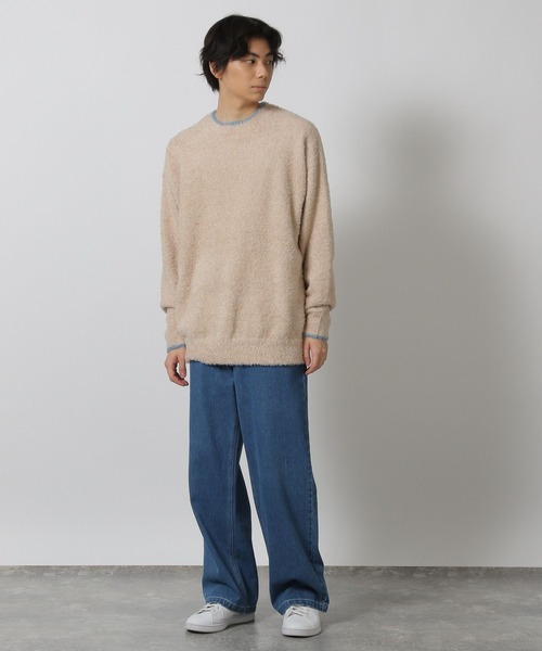 LAKOLE（ラコレ）の「ふわもちニットプルオーバー / 497891（ニット/セーター・メンズ・イエロー/オレンジ/ブラウン/ブルー/アイボリー/ブラック/ライトブルー・MEDIUM/LARGE/X-LARGE）」の8枚目の写真