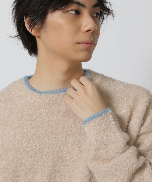 LAKOLE（ラコレ）の「ふわもちニットプルオーバー / 497891（ニット/セーター・メンズ・イエロー/オレンジ/ブラウン/ブルー/アイボリー/ブラック/ライトブルー・MEDIUM/LARGE/X-LARGE）」の9枚目の写真