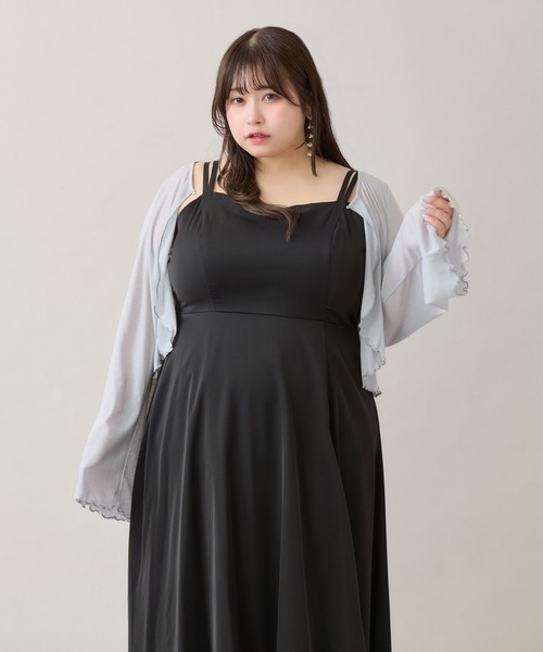 Louiosy（ルオシー）の「【大きいサイズ】チャーム付きシアーカーディガン（Tシャツ/カットソー・レディース・アイボリー/ブルー系その他/ブラック・4L/3L）」の21枚目の写真