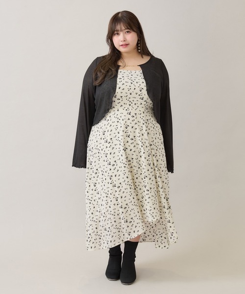 Louiosy（ルオシー）の「【大きいサイズ】チャーム付きシアーカーディガン（Tシャツ/カットソー・レディース・アイボリー/ブルー系その他/ブラック・4L/3L）」の7枚目の写真