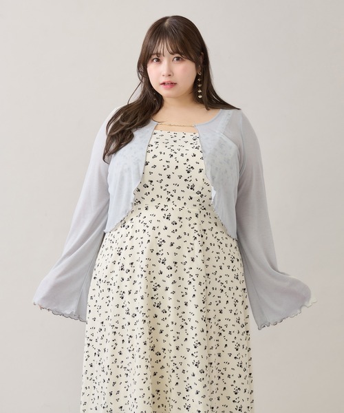 Louiosy（ルオシー）の「【大きいサイズ】チャーム付きシアーカーディガン（Tシャツ/カットソー・レディース・アイボリー/ブルー系その他/ブラック・4L/3L）」の19枚目の写真