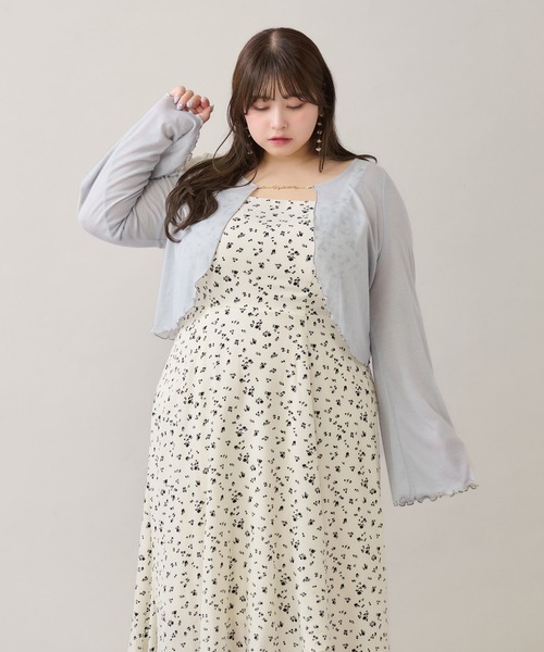 Louiosy（ルオシー）の「【大きいサイズ】チャーム付きシアーカーディガン（Tシャツ/カットソー・レディース・アイボリー/ブルー系その他/ブラック・4L/3L）」の18枚目の写真