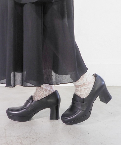 あしながおじさん（アシナガオジサン）の「厚底ローファーパンプス　1310283（ローファー・レディース・ダークブラウン/ブラック/ベージュ系その他・23cm/23.5cm/24cm/24.5cm/22.5cm）」の2枚目の写真