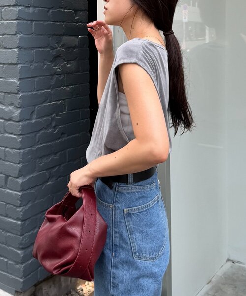 CIAOPANIC TYPY（チャオパニックティピー）の「シアーフロッキーカラーフレンチトップス（Tシャツ/カットソー・レディース・グレー/ブルー/キャメル/バーガンディー・ONE SIZE）」の22枚目の写真