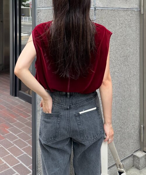 CIAOPANIC TYPY（チャオパニックティピー）の「シアーフロッキーカラーフレンチトップス（Tシャツ/カットソー・レディース・グレー/ブルー/キャメル/バーガンディー・ONE SIZE）」の10枚目の写真