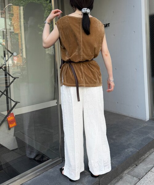 CIAOPANIC TYPY（チャオパニックティピー）の「シアーフロッキーカラーフレンチトップス（Tシャツ/カットソー・レディース・グレー/ブルー/キャメル/バーガンディー・ONE SIZE）」の19枚目の写真