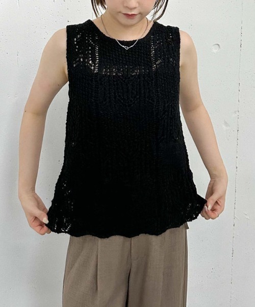 セール】2WAY透かしスラブニットベスト（ベスト）｜archives