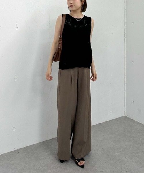 archives(アルシーヴ)の「2WAY透かしスラブニットベスト(ベスト・レディース・ブラウン/ブラック/ベージュ・MEDIUM)」の18枚目の写真