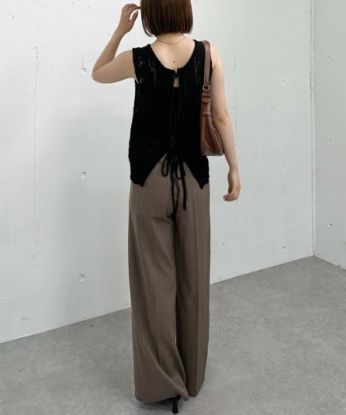 archives(アルシーヴ)の「2WAY透かしスラブニットベスト(ベスト・レディース・ブラウン/ブラック/ベージュ・MEDIUM)」の19枚目の写真