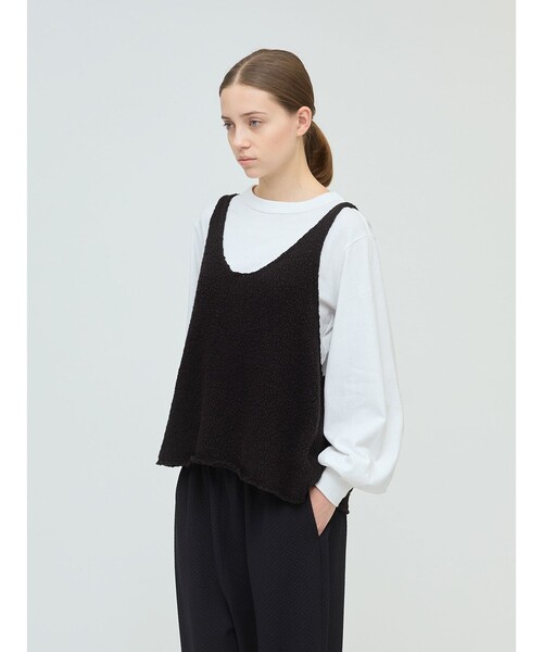 mizuiroind（ミズイロインド）の「mizuiro ind リリーヤーンベスト（ベスト・レディース・グレー/ブラック/アイボリー・FREE）」の8枚目の写真