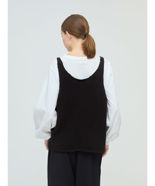 mizuiroind（ミズイロインド）の「mizuiro ind リリーヤーンベスト（ベスト・レディース・グレー/ブラック/アイボリー・FREE）」の10枚目の写真