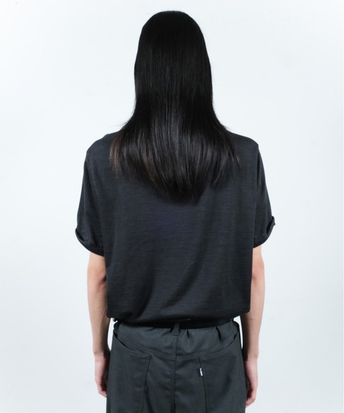 JIEDA(ジエダ)の「SLEEVE ROLL UP WOOL TEE(Tシャツ/カットソー・メンズ・チャコールグレー/ヘザーグレー/ブラック系・1/2)」の17枚目の写真