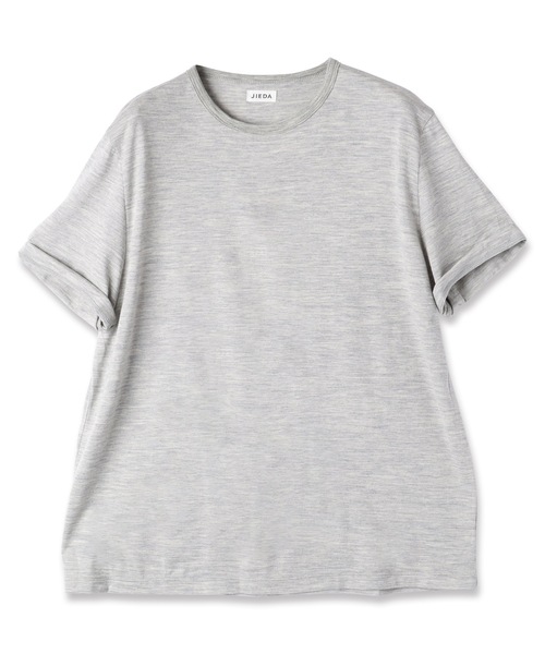 JIEDA(ジエダ)の「SLEEVE ROLL UP WOOL TEE(Tシャツ/カットソー・メンズ・チャコールグレー/ヘザーグレー/ブラック系・1/2)」の22枚目の写真