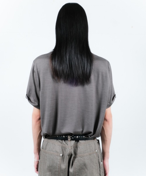 JIEDA(ジエダ)の「SLEEVE ROLL UP WOOL TEE(Tシャツ/カットソー・メンズ・チャコールグレー/ヘザーグレー/ブラック系・1/2)」の12枚目の写真