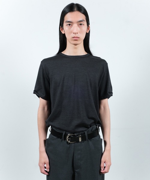 JIEDA(ジエダ)の「SLEEVE ROLL UP WOOL TEE(Tシャツ/カットソー・メンズ・チャコールグレー/ヘザーグレー/ブラック系・1/2)」の18枚目の写真