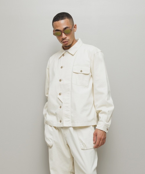 BAL（バル）の「CREW HERRINGBONE OVER SHIRT（その他アウター・メンズ・アイボリー/ブラック/カーキ・3/2/1）」の4枚目の写真