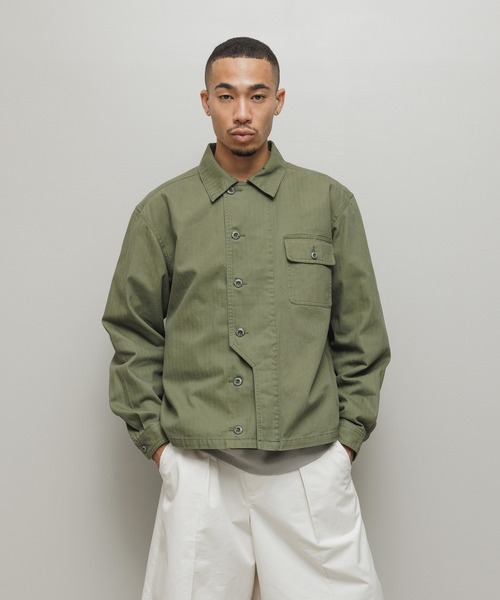 BAL（バル）の「CREW HERRINGBONE OVER SHIRT（その他アウター・メンズ・アイボリー/ブラック/カーキ・3/2/1）」の9枚目の写真