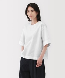 婦人　乾きやすい　ブロード五分袖ブラウス