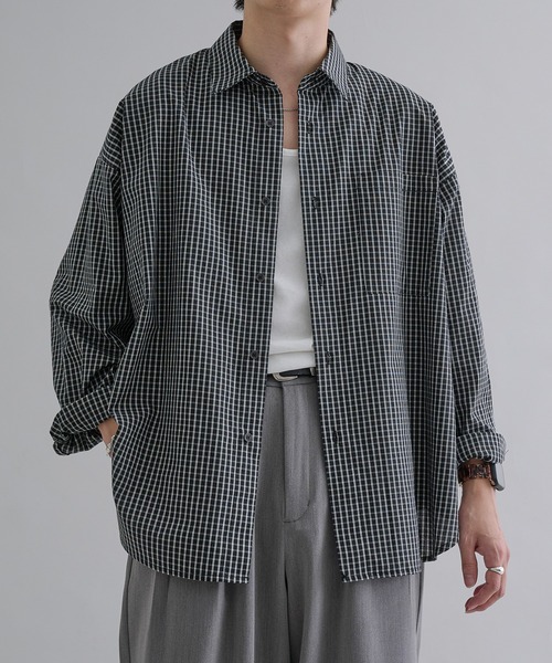 epnok（エプノック）の「ベーシックルーズシャツ（シャツ/ブラウス・メンズ・ホワイト系/オフホワイト/ブルー/ブラック系・SMALL/MEDIUM/LARGE）」の4枚目の写真