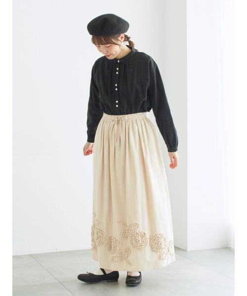 TSUHARU by Samansa Mos2（ツハルバイサマンサモスモス）の「【WEB限定】コットンジャカード製品染めブラウス（シャツ/ブラウス・レディース・キナリ/ブラック/グレー・F）」の10枚目の写真