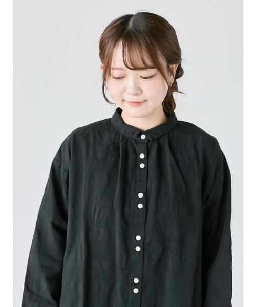 TSUHARU by Samansa Mos2（ツハルバイサマンサモスモス）の「【WEB限定】コットンジャカード製品染めブラウス（シャツ/ブラウス・レディース・キナリ/ブラック/グレー・F）」の11枚目の写真