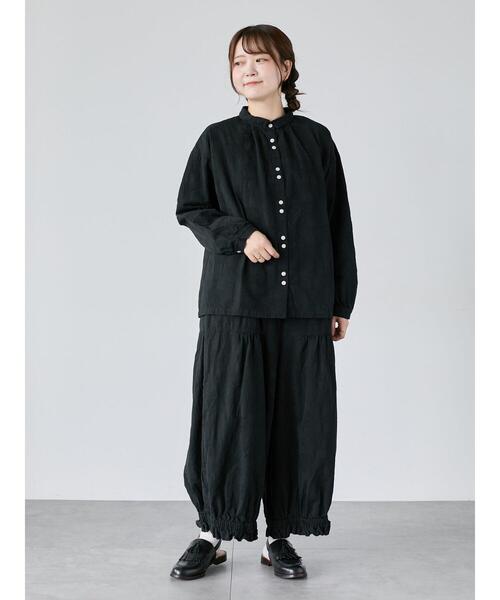 TSUHARU by Samansa Mos2（ツハルバイサマンサモスモス）の「【WEB限定】コットンジャカード製品染めブラウス（シャツ/ブラウス・レディース・キナリ/ブラック/グレー・F）」の14枚目の写真