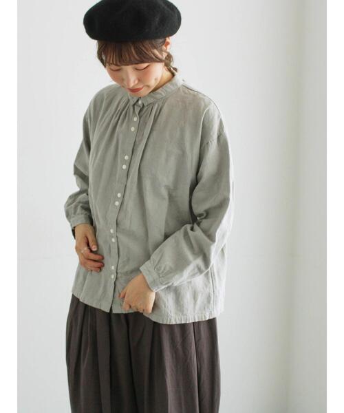 TSUHARU by Samansa Mos2（ツハルバイサマンサモスモス）の「【WEB限定】コットンジャカード製品染めブラウス（シャツ/ブラウス・レディース・キナリ/ブラック/グレー・F）」の16枚目の写真