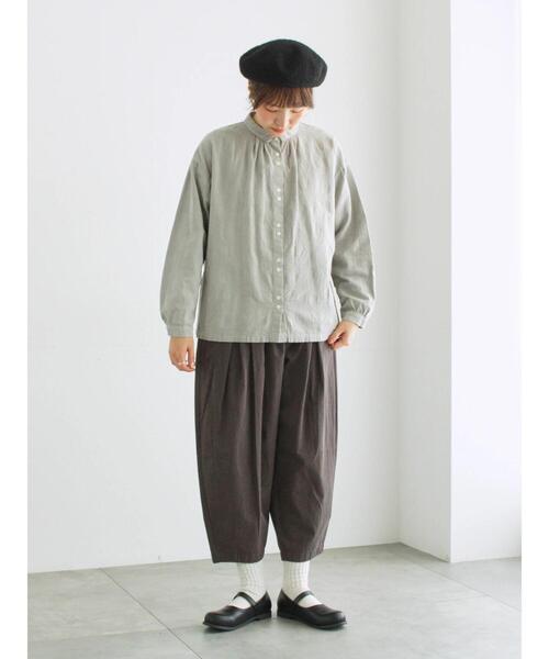 TSUHARU by Samansa Mos2（ツハルバイサマンサモスモス）の「【WEB限定】コットンジャカード製品染めブラウス（シャツ/ブラウス・レディース・キナリ/ブラック/グレー・F）」の18枚目の写真