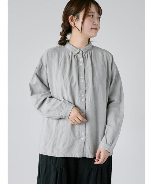TSUHARU by Samansa Mos2（ツハルバイサマンサモスモス）の「【WEB限定】コットンジャカード製品染めブラウス（シャツ/ブラウス・レディース・キナリ/ブラック/グレー・F）」の22枚目の写真
