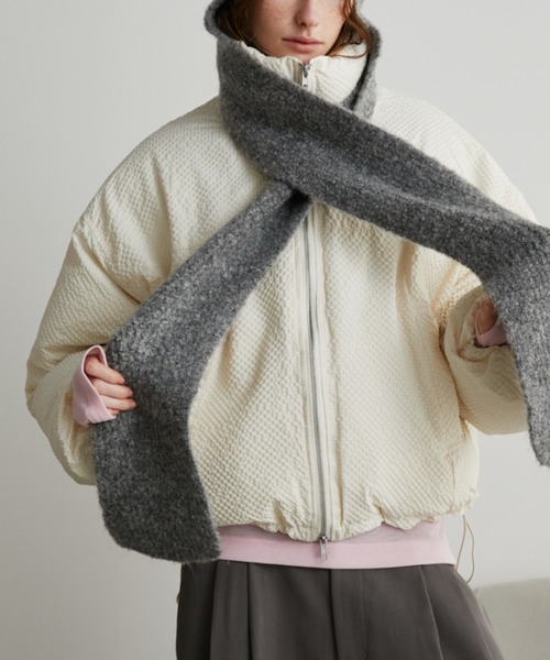 Auntie Rosa Holiday(アンティローザホリデー)の「シアーサッカー中綿ショートジャケット(ダウンジャケット/コート・レディース・ブラック/アイボリー・FREE)」の5枚目の写真