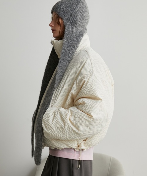 シアーサッカー中綿ショートジャケット（ダウンジャケット/コート