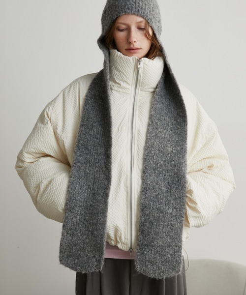 Auntie Rosa Holiday(アンティローザホリデー)の「シアーサッカー中綿ショートジャケット(ダウンジャケット/コート・レディース・ブラック/アイボリー・FREE)」の12枚目の写真