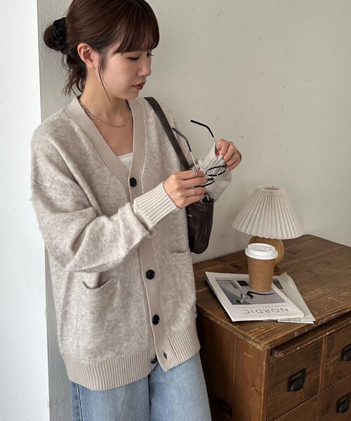 DISCOAT（ディスコート）の「【ユニセックス】シャギーカーディガン（カーディガン/ボレロ・レディース・アイボリー/ブルー/チャコールグレー/ピンク・FREE）」の15枚目の写真