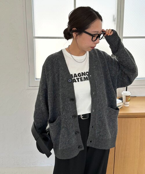 DISCOAT（ディスコート）の「【ユニセックス】シャギーカーディガン（カーディガン/ボレロ・レディース・アイボリー/ブルー/チャコールグレー/ピンク・FREE）」の21枚目の写真