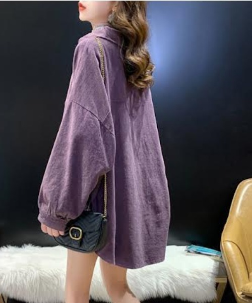 cammie(キャミー)の「コーデュロイシャツ(シャツ/ブラウス・レディース・ベージュ/パープル/ブラック・LARGE/MEDIUM)」の10枚目の写真