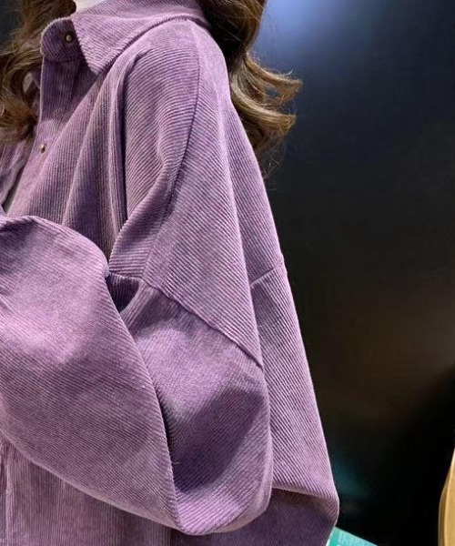 cammie(キャミー)の「コーデュロイシャツ(シャツ/ブラウス・レディース・ベージュ/パープル/ブラック・LARGE/MEDIUM)」の9枚目の写真