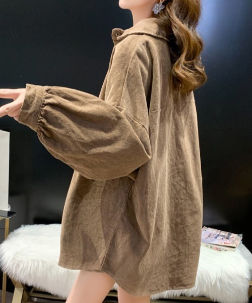 cammie(キャミー)の「コーデュロイシャツ(シャツ/ブラウス・レディース・ベージュ/パープル/ブラック・LARGE/MEDIUM)」の6枚目の写真