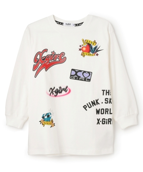 X-girl Stages(エックスガールステージス)の「【TBSドラマ フェイクマミー 着用アイテム】MIXロゴ長袖Tシャツ(Tシャツ/カットソー・キッズ・ピンク/オフホワイト/ブラック・120cm/130cm/140cm/100cm/80cm/90cm/110cm)」の9枚目の写真