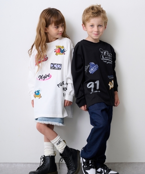 X-girl Stages(エックスガールステージス)の「【TBSドラマ フェイクマミー 着用アイテム】MIXロゴ長袖Tシャツ(Tシャツ/カットソー・キッズ・ピンク/オフホワイト/ブラック・120cm/130cm/140cm/100cm/80cm/90cm/110cm)」の13枚目の写真