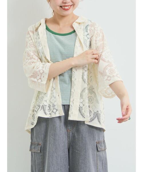 SM2(エスエムツー)の「レースシャツ(シャツ/ブラウス・レディース・オレンジ/ブラウン/グリーン/クリーム/ブラック・F)」の4枚目の写真