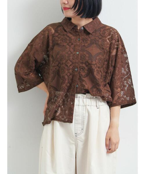 SM2(エスエムツー)の「レースシャツ(シャツ/ブラウス・レディース・オレンジ/ブラウン/グリーン/クリーム/ブラック・F)」の8枚目の写真