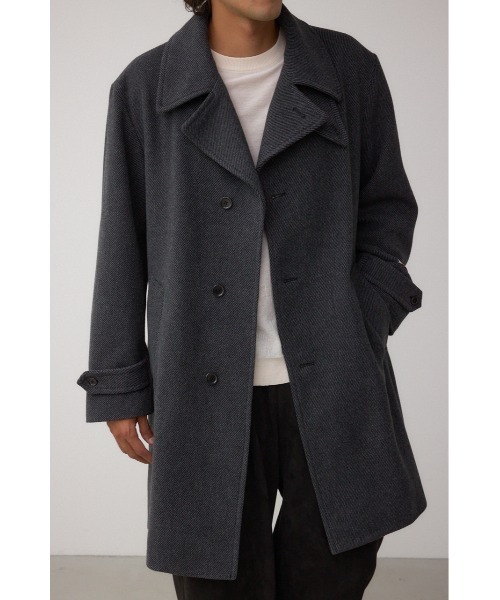 AZUL by moussy(アズールバイマウジー)の「ウール混ステンカラーコート 冬服 秋服 (ステンカラーコート・メンズ・ブラウン/ダークネイビー/チャコールグレー・MEDIUM/LARGE)」の2枚目の写真