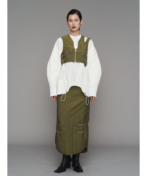 UN3D.（アンスリード）の「ARMOR HEM TIGHT SKIRT【セットアップ着用可能】 / アーマーヘムタイトスカート（スカート・レディース・キャメル/ブラック/カーキ・36/38）」の6枚目の写真