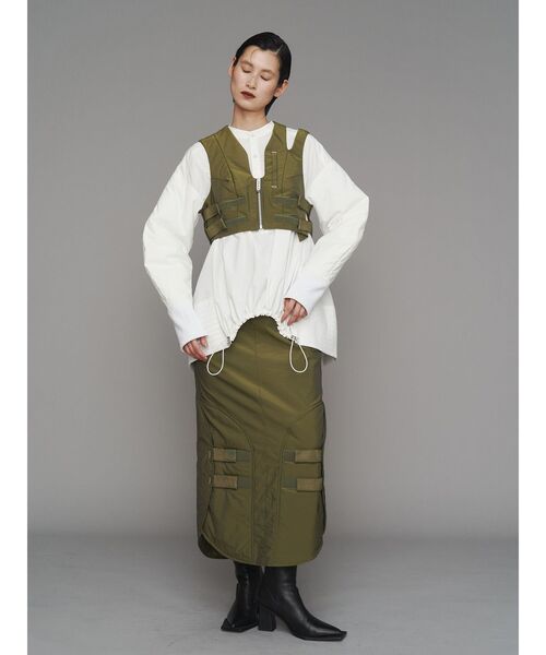 UN3D.（アンスリード）の「ARMOR HEM TIGHT SKIRT【セットアップ着用可能】 / アーマーヘムタイトスカート（スカート・レディース・キャメル/ブラック/カーキ・36/38）」の9枚目の写真